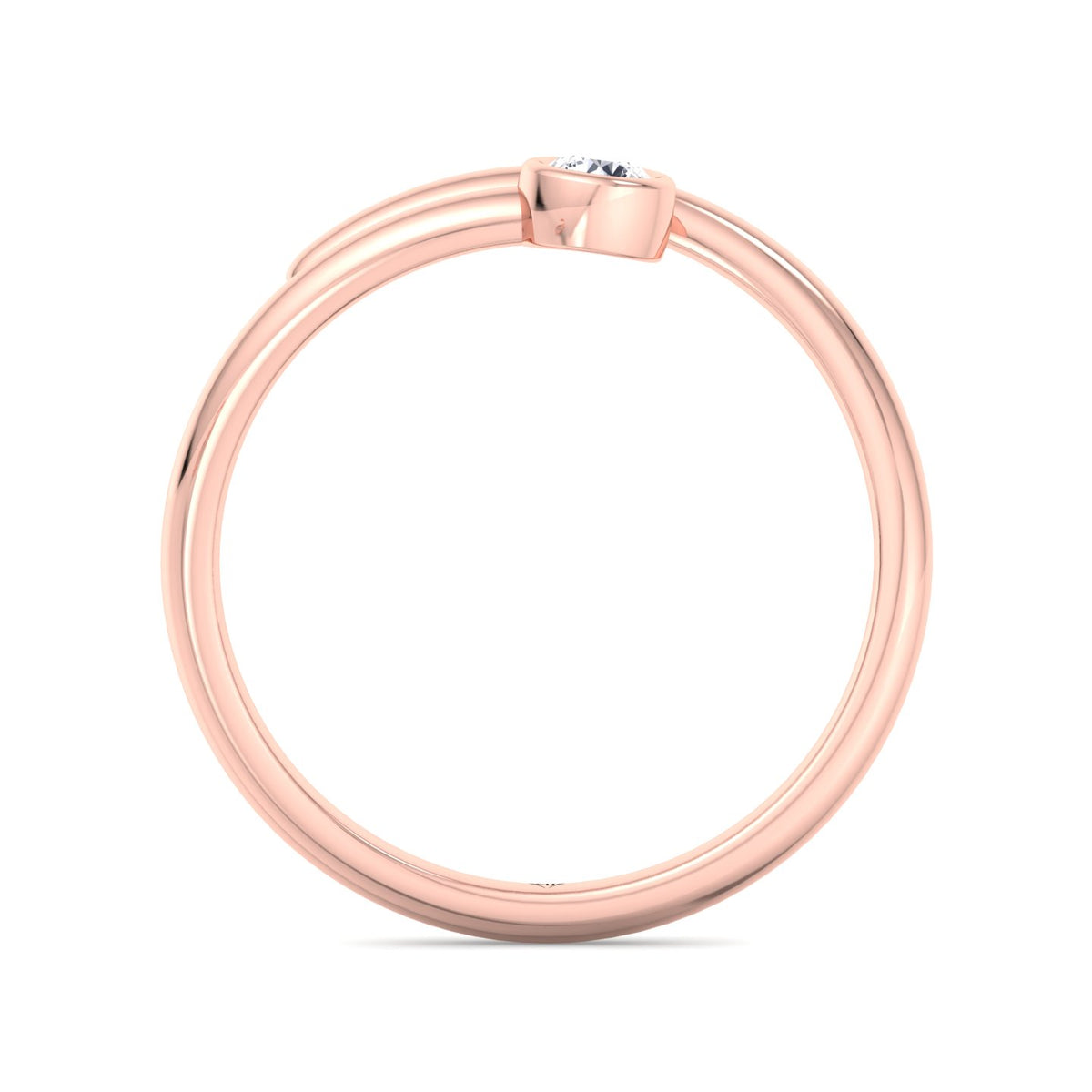 Sylvie - Round Cut Diamond Bezel Stacking Open Ring - Gem Jewelers Co
