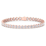 Elaria - East to West Heart Shape Bezel Set Natural Diamond Tennis Bracelet - Gem Jewelers Co
