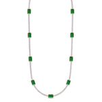 natural-diamond-green-emerald-station-tennis-necklace-18K-rose-gold-tennis-necklace