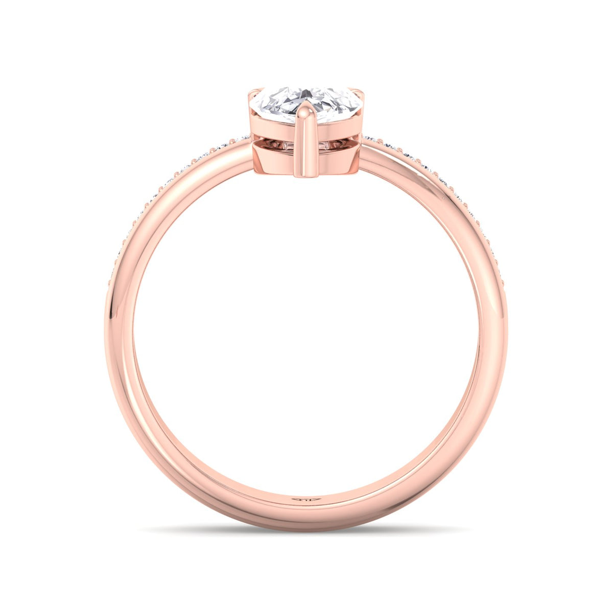 Zelie - Floating Pear Shape Diamond Double Band Engagement Ring - Gem Jewelers Co