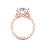 Augusta - Elongated Cushion Shape Double Claw Diamond Engagement Ring with Pave Band - Gem Jewelers Co
