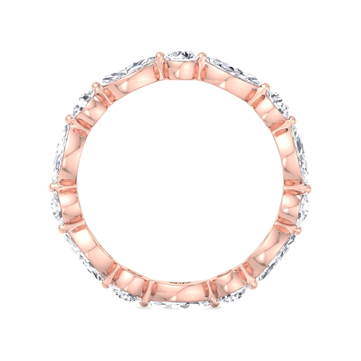 Daria - Marquise and Round Eternity Wedding Band - Gem Jewelers Co