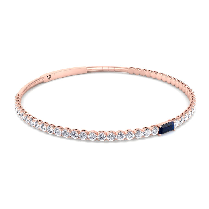 baguette-sapphire-round-diamond-flexible-bangle-in-solid-rose-band