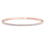 Flexible Natural Diamond Full Bangle in 14K rose Gold 3ct