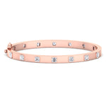 Milly - Asscher Cut Bezel Set Natural Diamond Bangle - Gem Jewelers Co