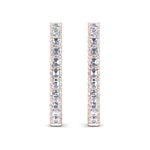 Inside Out Asscher Cut Natural Diamond Hoop Earrings Rose Gold