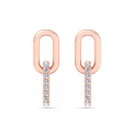 RG Paperclip Chain Lab Grown Diamond Earrings 4