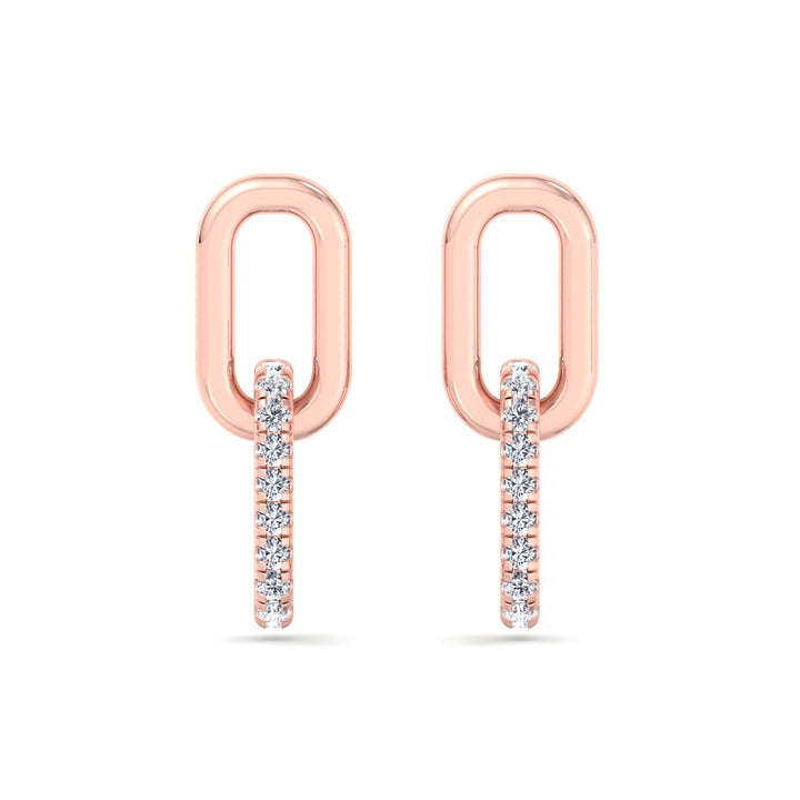 RG Paperclip Chain Lab Grown Diamond Earrings 4