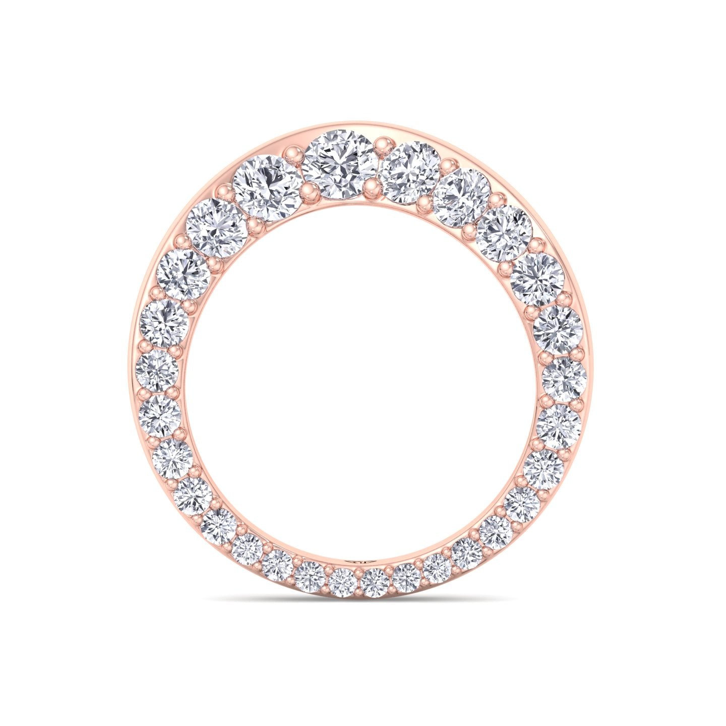 Natural Diamond Invisible Halo Eternity Band Rose Gold 