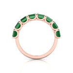 Green Emerald in Emerald Cut Half Eternity Band RG