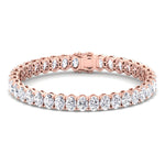 Foothill - 4 Prong Oval Shape Natural Diamond Tennis Bracelet - Gem Jewelers Co