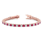 Sophie - Natural Diamond & Ruby Tennis Bracelet - Gem Jewelers Co