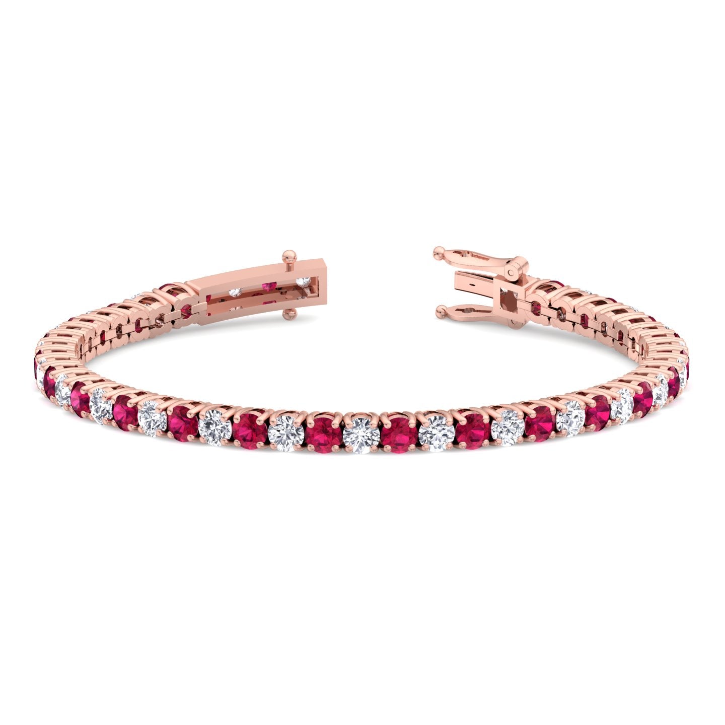 Sophie - Natural Diamond & Ruby Tennis Bracelet - Gem Jewelers Co