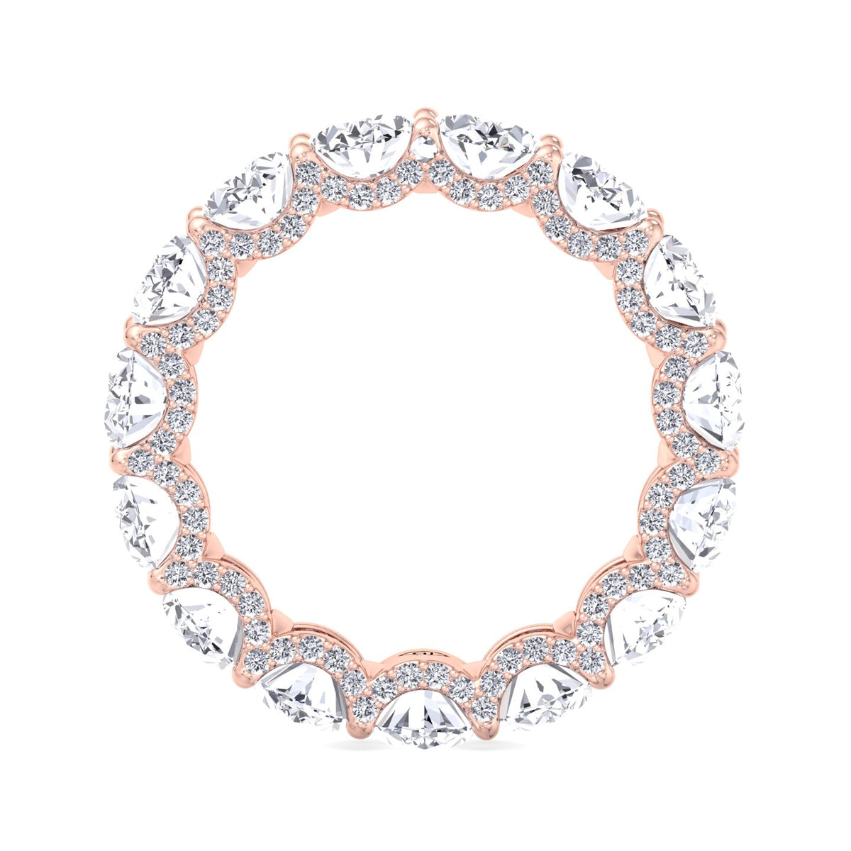 Frances - Oval Cut Diamond Eternity Band With Invisible Halo - Gem Jewelers Co
