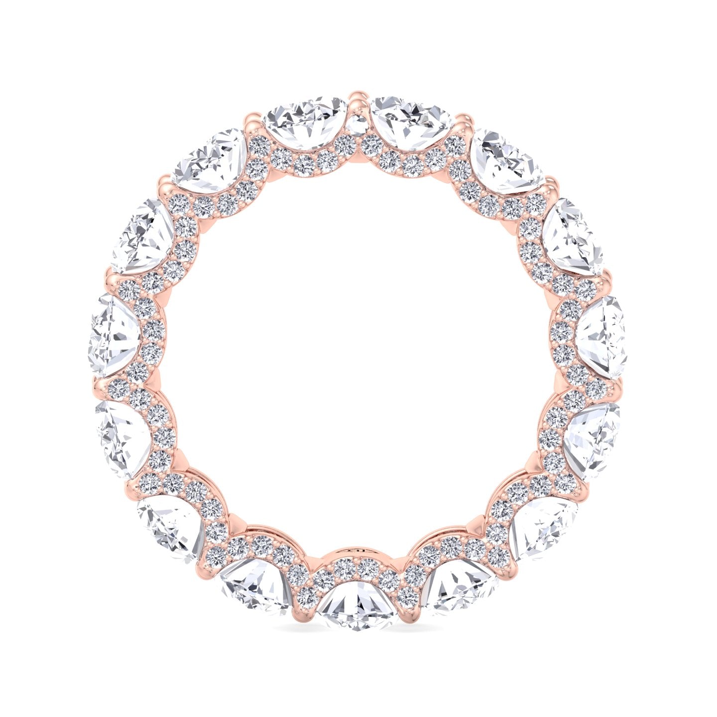 Frances - Oval Cut Diamond Eternity Band With Invisible Halo - Gem Jewelers Co