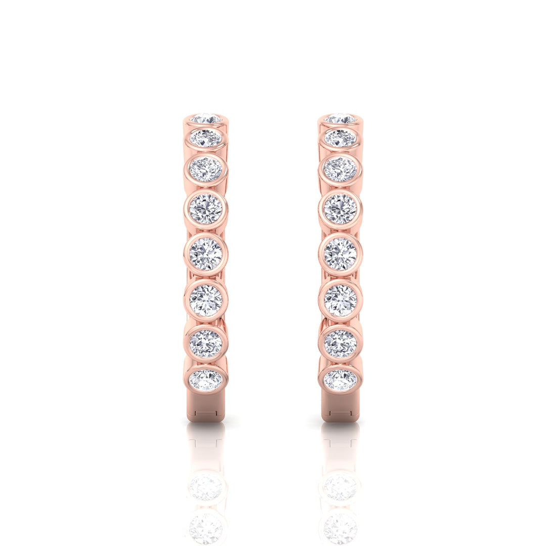 RG Round Shape Natural Diamond Hoop Earrings 3