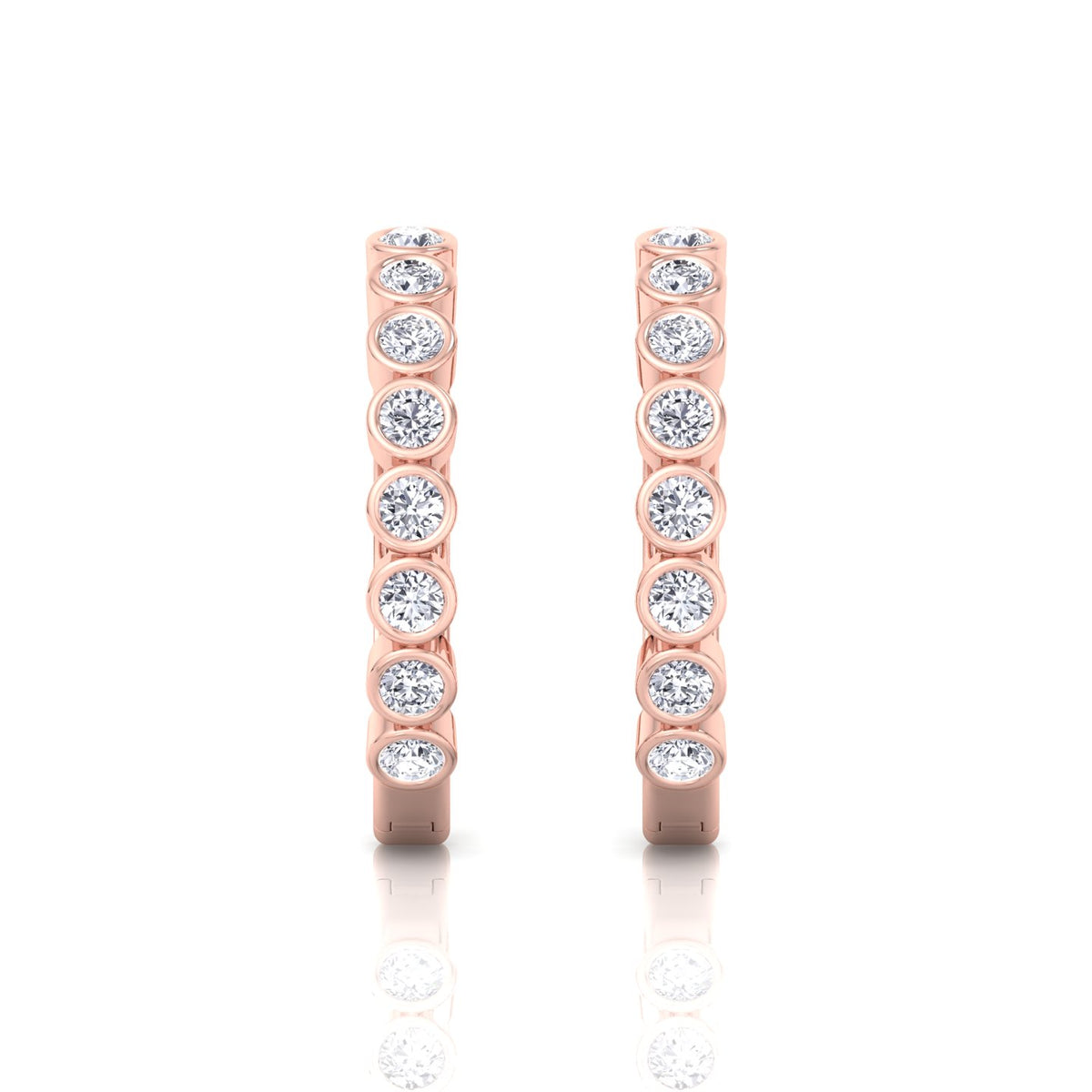 RG Round Shape Natural Diamond Hoop Earrings 3
