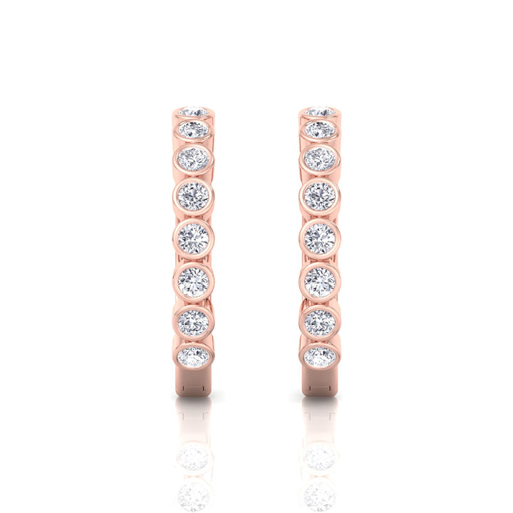 RG Round Shape Natural Diamond Hoop Earrings 3