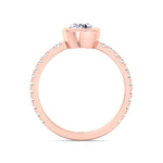 Monza - Round Bezel Set Engagement Ring with Pave Band - Gem Jewelers Co