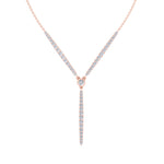 Natural Eternity Style Diamond Lariat  Necklace Rose Gold 14K 