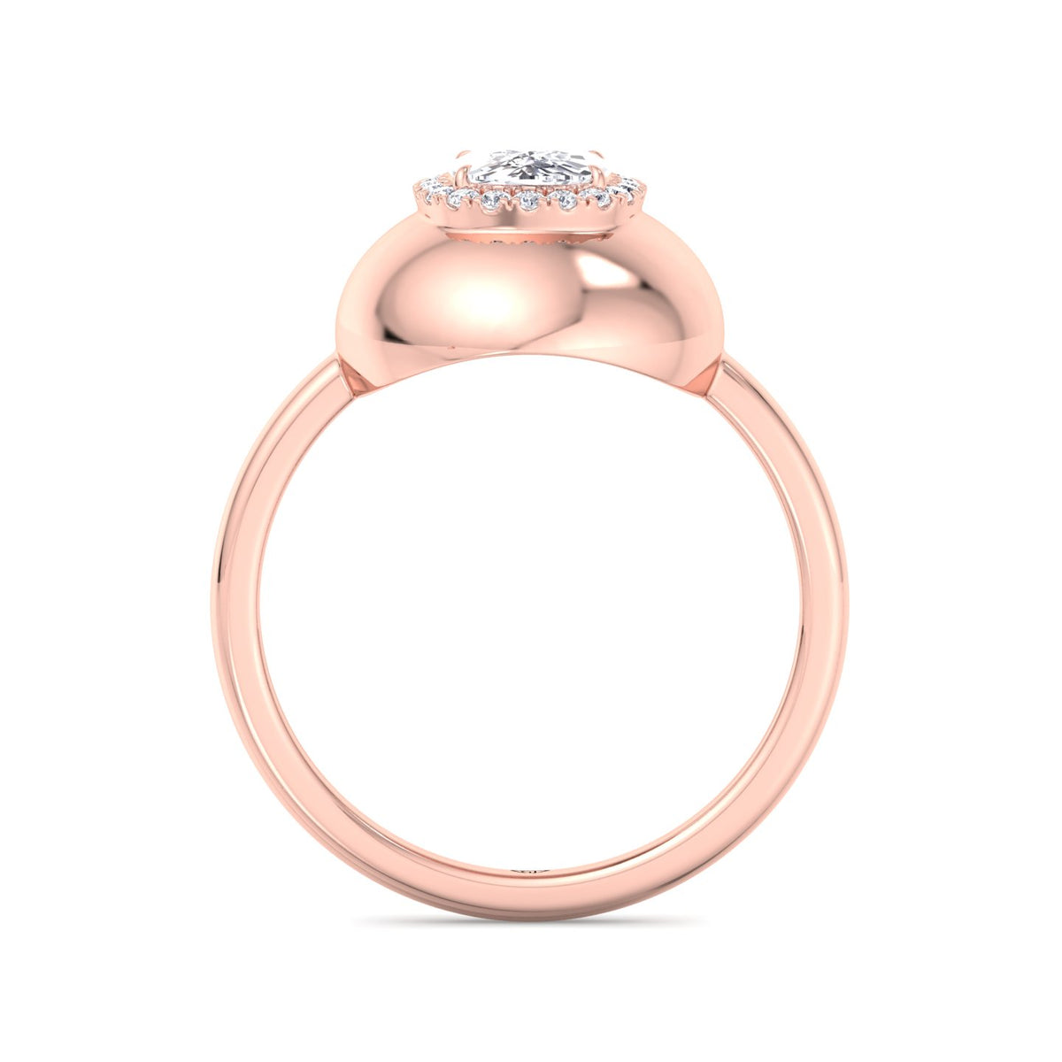 Inez - Bubble Bezel Cushion Shape Halo Diamond Engagement Ring - Gem Jewelers Co