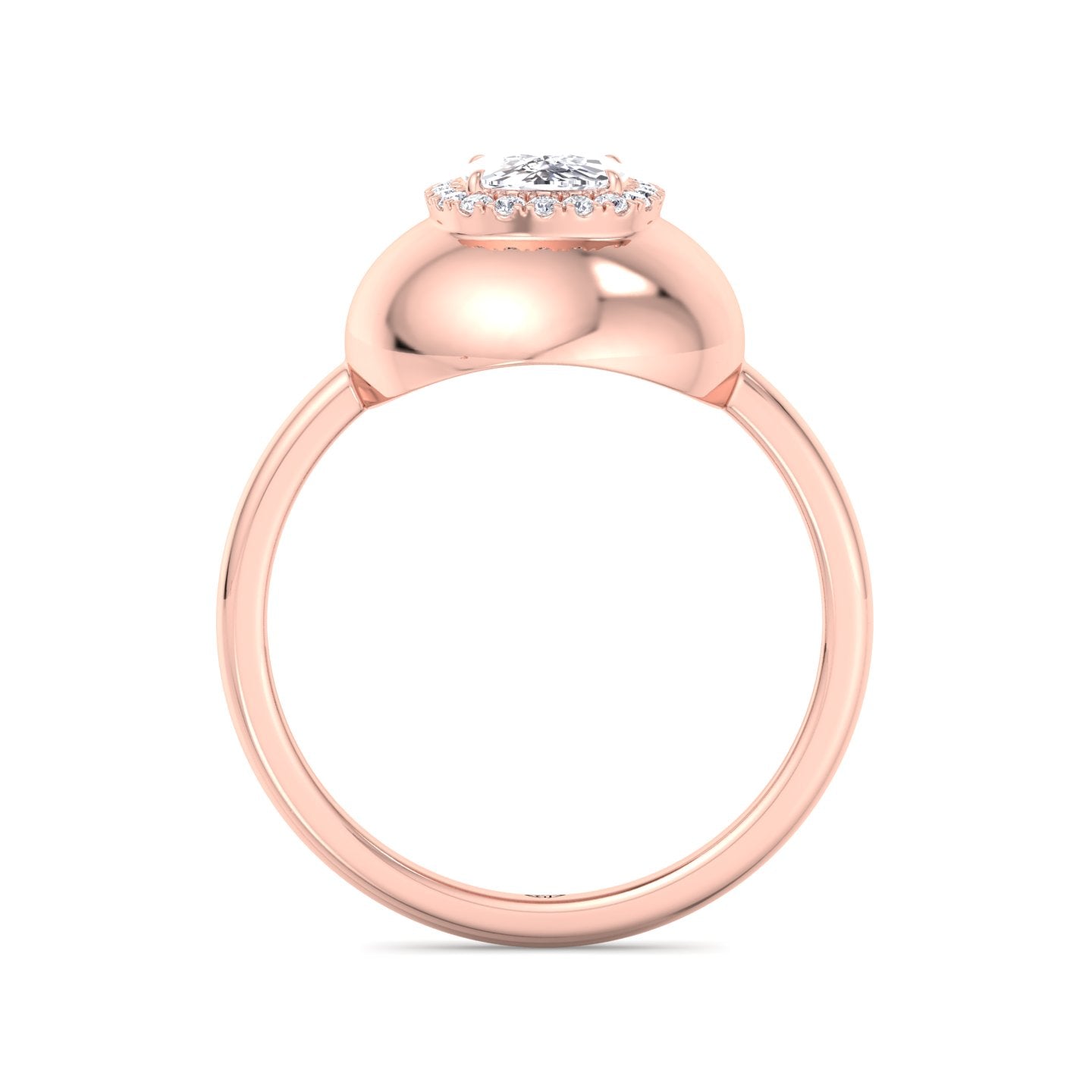 Inez - Bubble Bezel Cushion Shape Halo Diamond Engagement Ring - Gem Jewelers Co