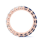 Gala - Emerald Shape Diamond and Blue Sapphire Eternity Band - Gem Jewelers Co