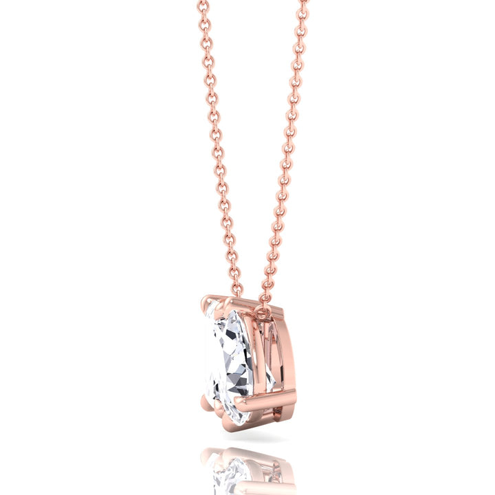 Toi Et Moi -Pear & Emerald- Cut Natural Diamond Pendant-1CT-2CT-14K-18K-Rose Gold