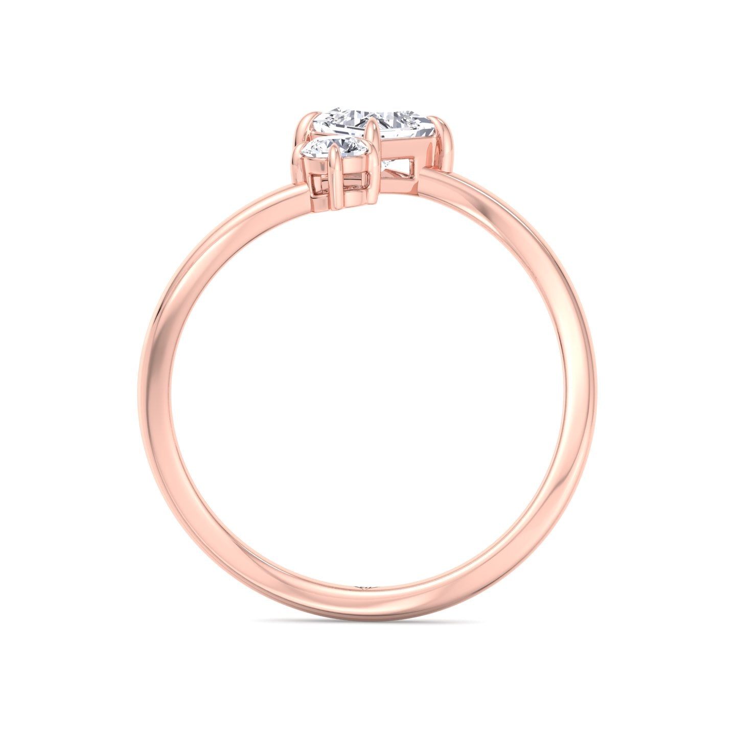 Ora - Princess & Round Cut Diamond Stackable Ring - Gem Jewelers Co