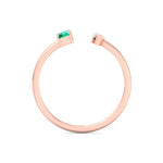 Zaria - Green Emerald & Marquise Shape Diamond Stackable Ring - Gem Jewelers Co