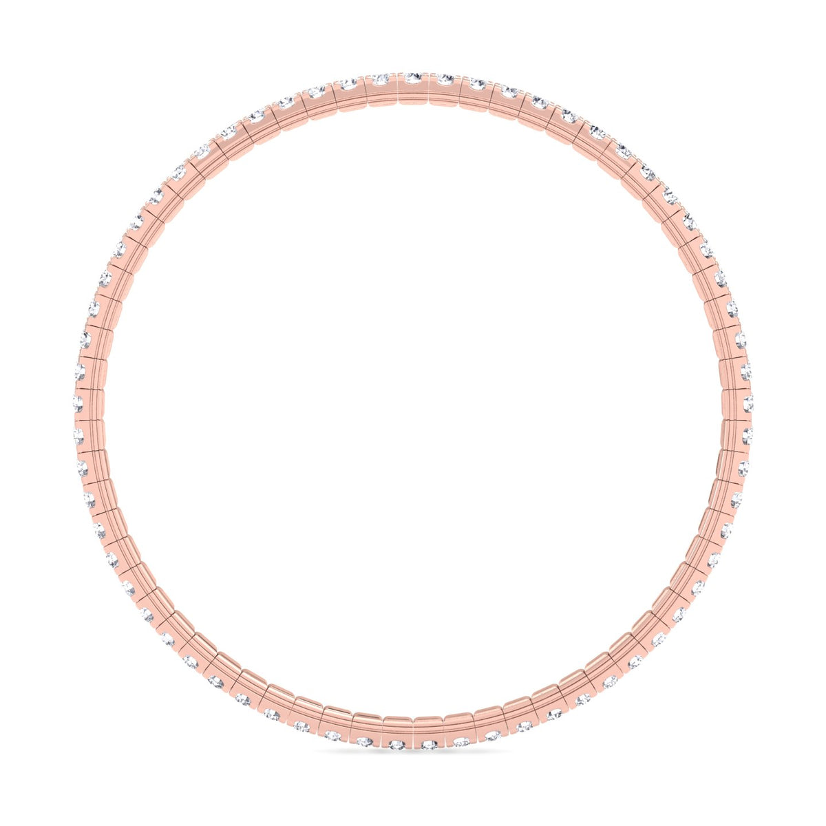 Flexible Tennis Bracelet -14K-6CT-Rose Gold