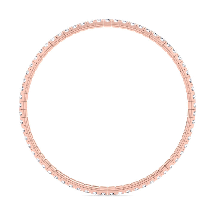 Flexible Tennis Bracelet -14K-6CT-Rose Gold