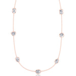 Multi Shape Natural Diamonds By The Yard Necklace Rose Gold 18K
