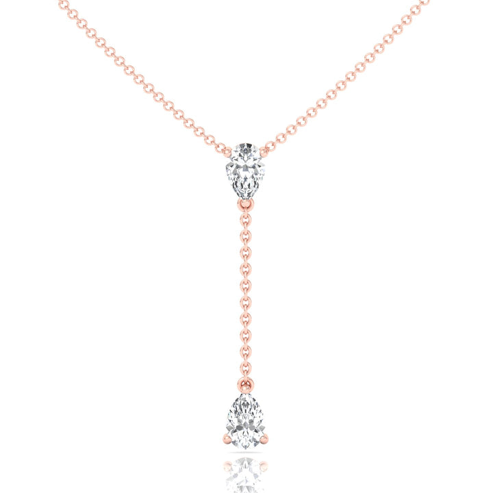 .50CT Pear Shape Natural Diamond Lariat Necklace