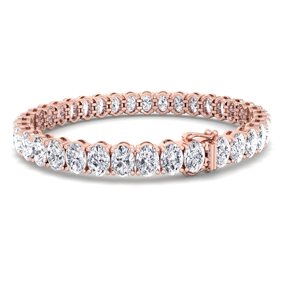 Foothill - 4 Prong Oval Shape Natural Diamond Tennis Bracelet - Gem Jewelers Co