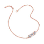 Palmira - Three Stone Bezel Set Natural Diamond Rolo Chain Bracelet - Gem Jewelers Co