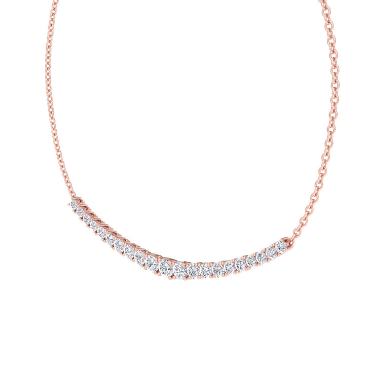 Elosa - Graduated Diamond Tennis Necklace with Chain