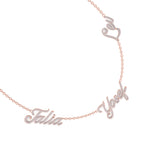 1.50CT T.W. Custom 3 Name Diamond Necklace - Gem Jewelers Co