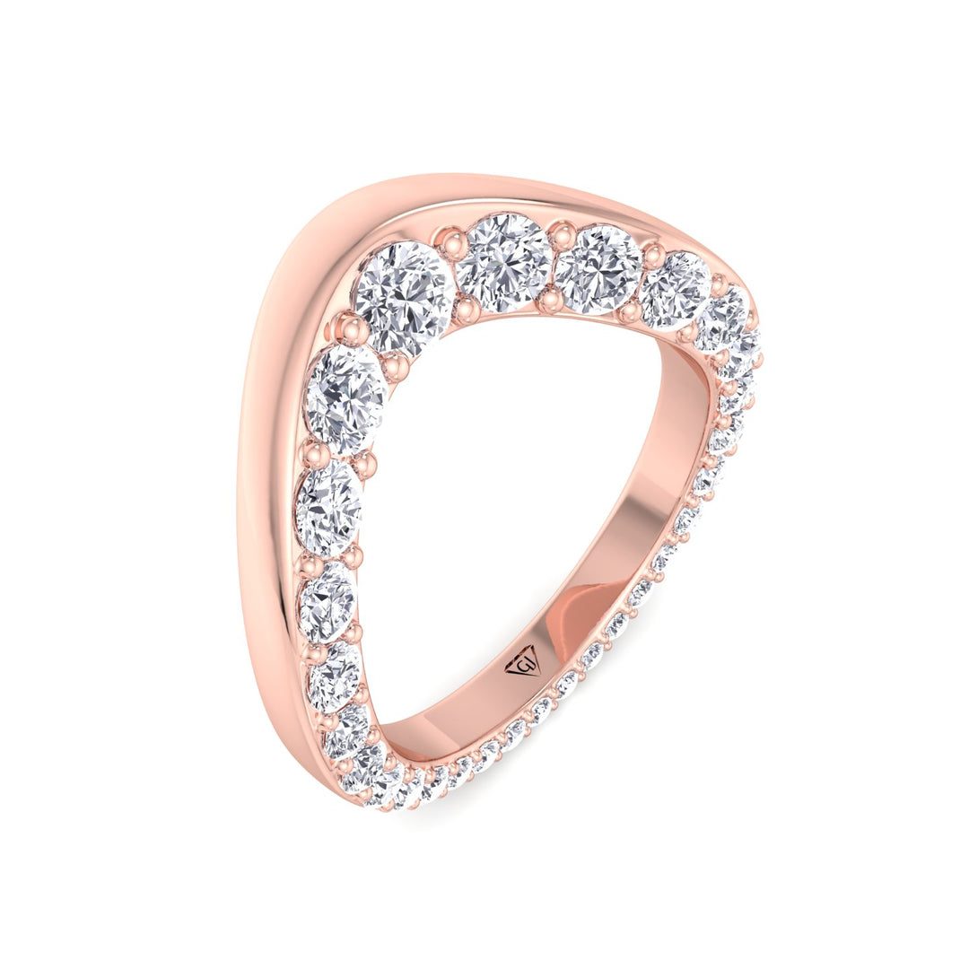 Natural Diamond Invisible Halo Eternity Band Rose Gold 18K
