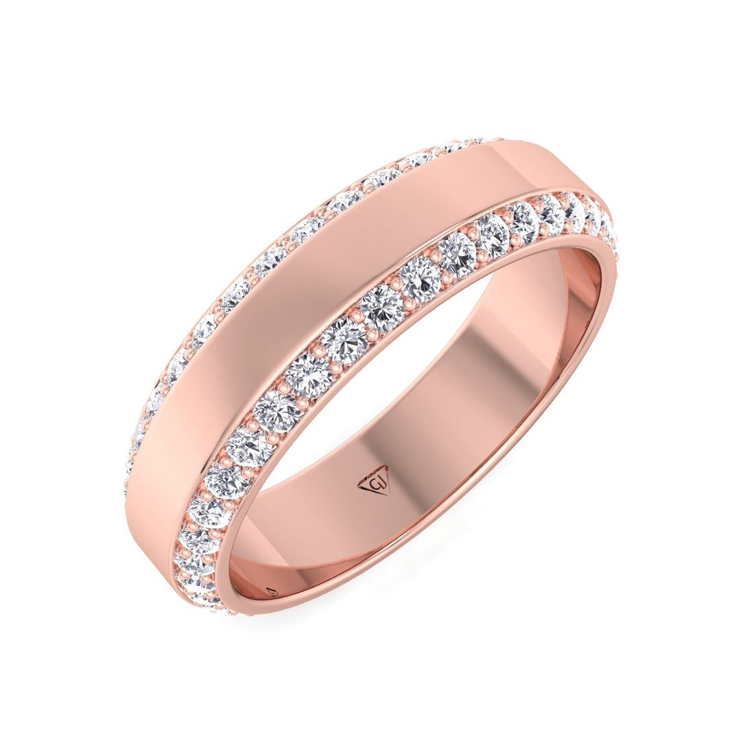 1.50CT Beveled Natural Diamond Wedding Band