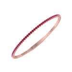 Rossa - Flexible Natural Red Ruby Bangle in 14K Rose Gold - Gem Jewelers Co