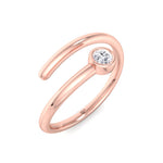 Sylvie - Round Cut Diamond Bezel Stacking Open Ring - Gem Jewelers Co