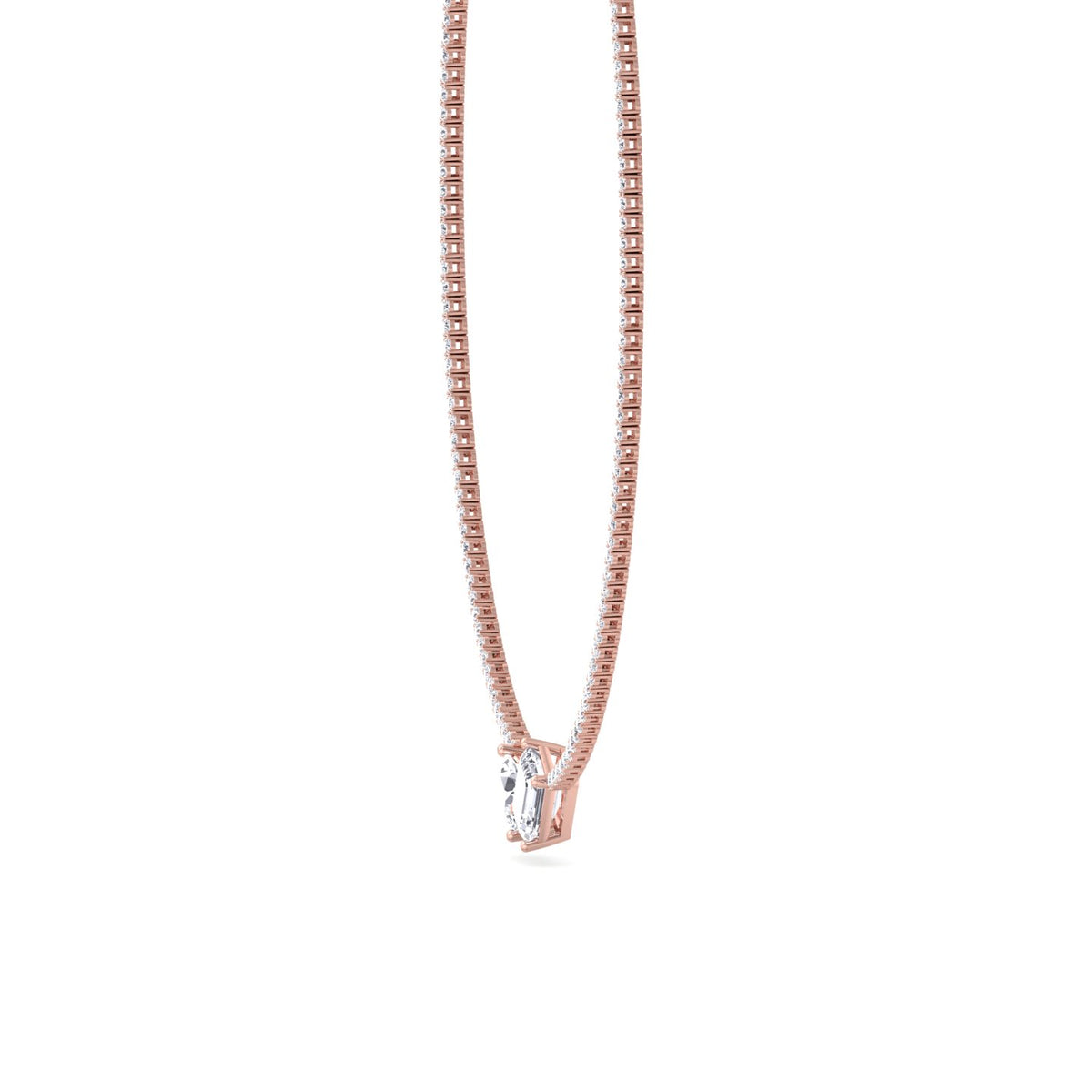 Taron - Toi Et Moi Diamond Tennis Necklace - Gem Jewelers Co