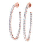 Clara - 6.2CT Round Diamond Inside Out Hoops - Gem Jewelers Co