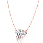 Toi Et Moi Emerald & Heart Shape Natural Diamond Pendant-14K-18K--Rose Gold