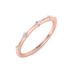 Myra - 5 Stone Round Diamond Dainty Ring Single Prong - Gem Jewelers Co