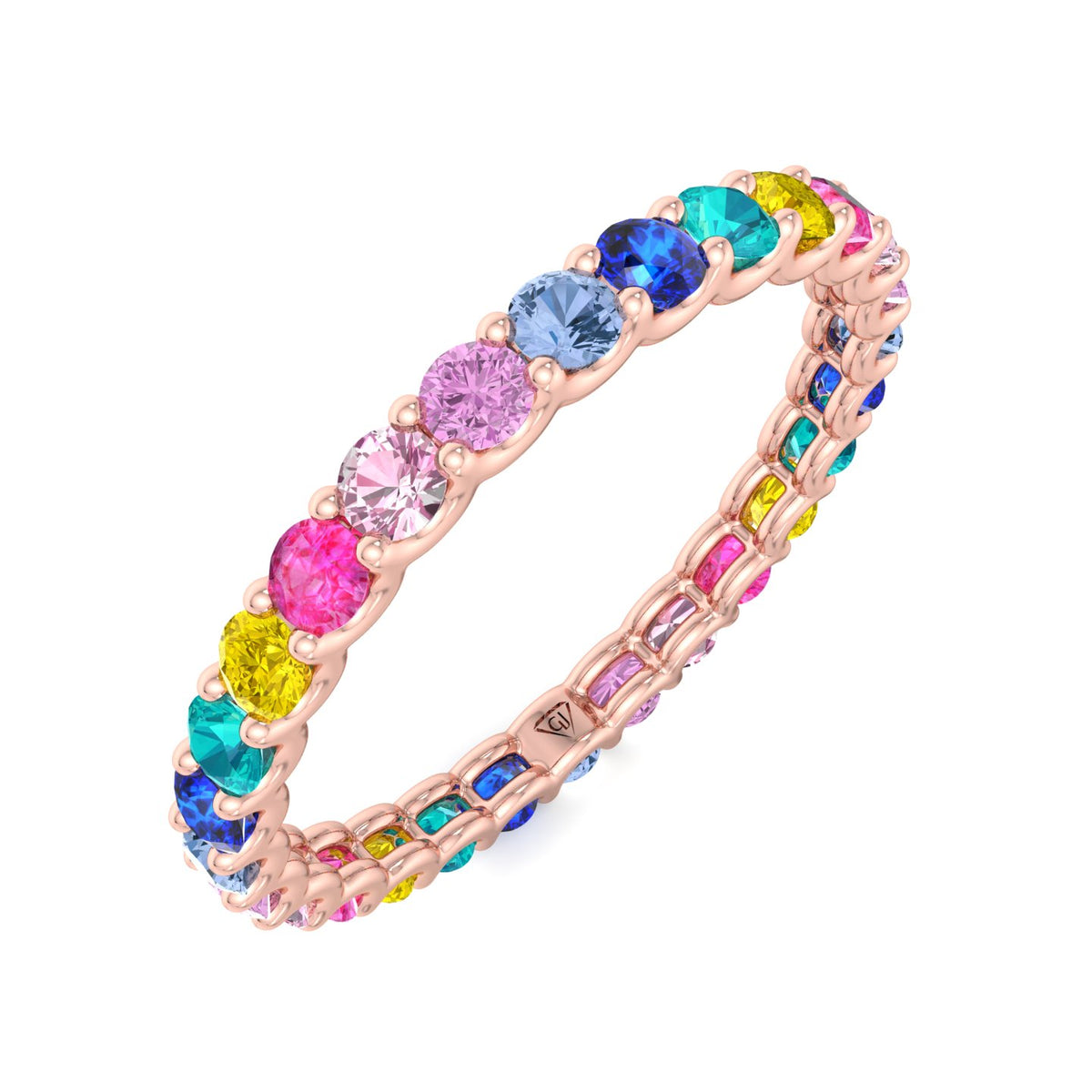 Luccia - Multi-Color Gemstones Eternity Band - Gem Jewelers Co
