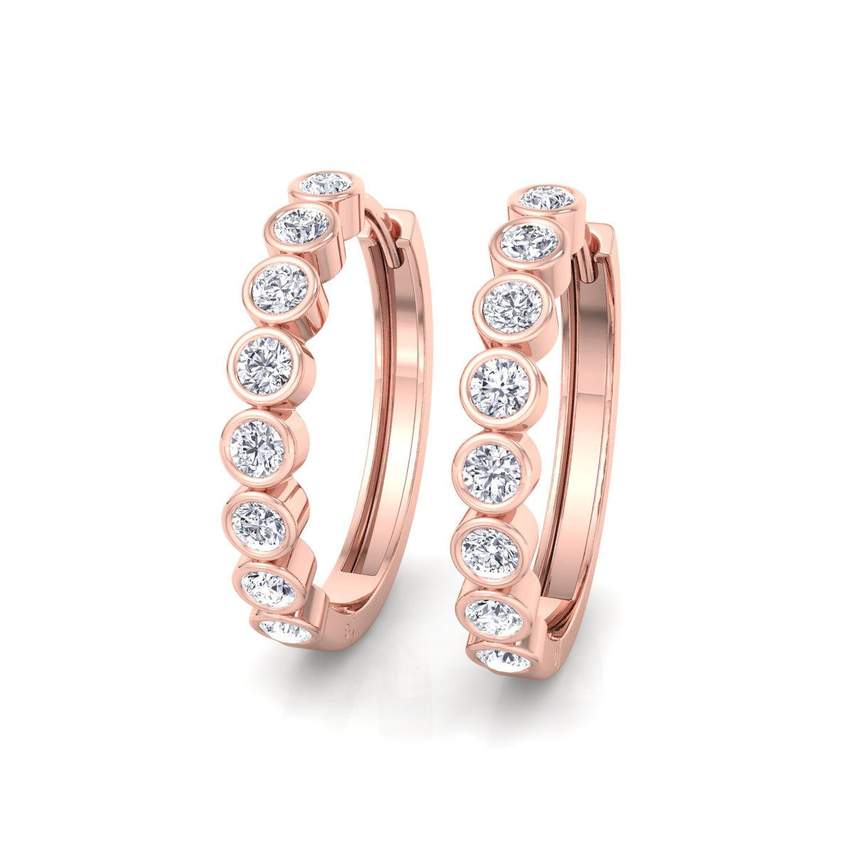 RG Round Shape Natural Diamond Hoop Earrings 4