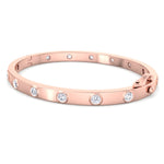 Anza - Round Cut Bezel Set Natural Diamond Bangle - Gem Jewelers Co