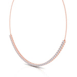 Halfway 4-Prong Natural Diamond Tennis Necklace Rose Gold 14K